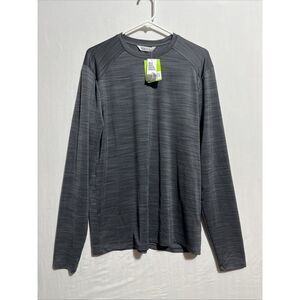 DSG T-Shirt Men's M Dark Gray‎ Movement Single Dye Crew Neck Long Sleeve